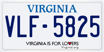 VA license plate VLF5825