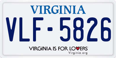 VA license plate VLF5826
