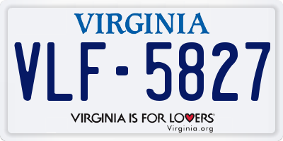 VA license plate VLF5827