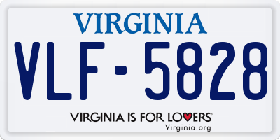 VA license plate VLF5828