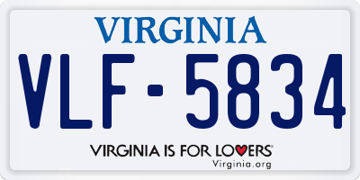 VA license plate VLF5834