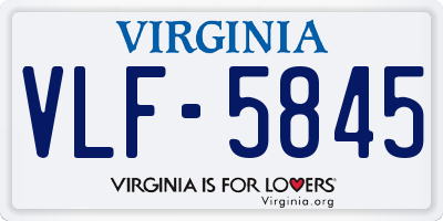 VA license plate VLF5845