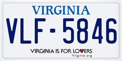 VA license plate VLF5846