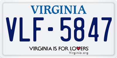 VA license plate VLF5847