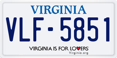 VA license plate VLF5851