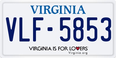 VA license plate VLF5853