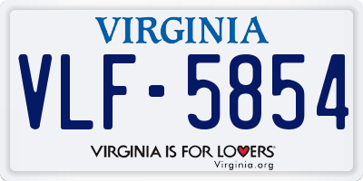 VA license plate VLF5854