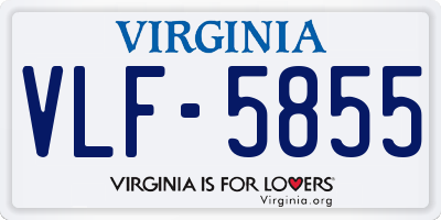 VA license plate VLF5855