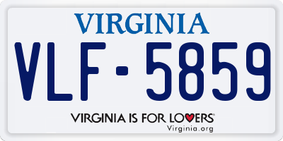 VA license plate VLF5859