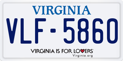 VA license plate VLF5860