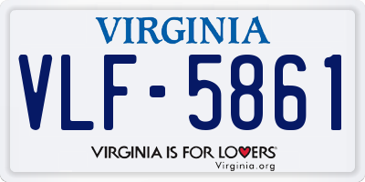 VA license plate VLF5861