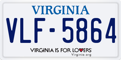 VA license plate VLF5864