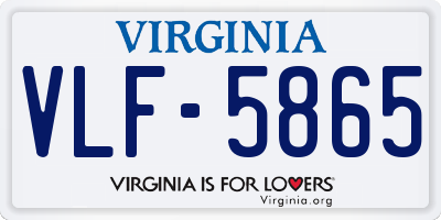 VA license plate VLF5865