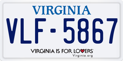 VA license plate VLF5867