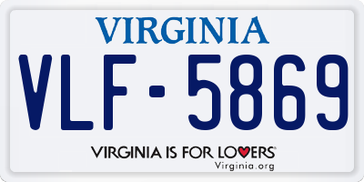 VA license plate VLF5869