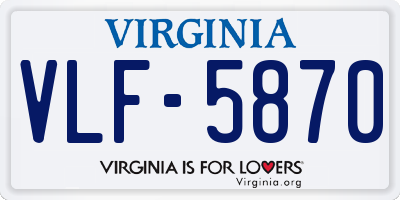 VA license plate VLF5870