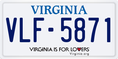 VA license plate VLF5871