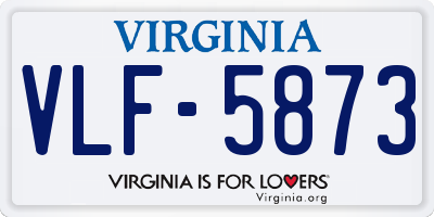 VA license plate VLF5873