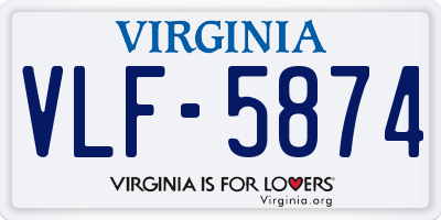 VA license plate VLF5874