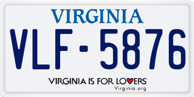 VA license plate VLF5876