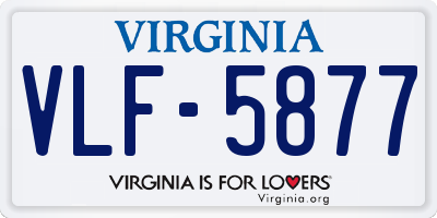 VA license plate VLF5877