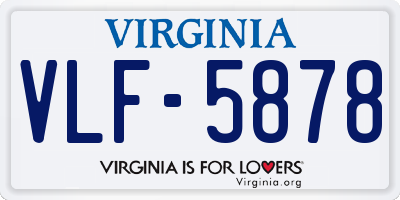 VA license plate VLF5878