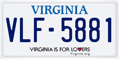 VA license plate VLF5881