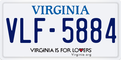 VA license plate VLF5884