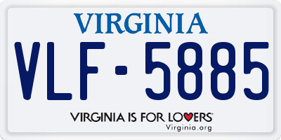 VA license plate VLF5885