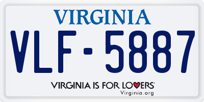 VA license plate VLF5887