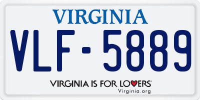 VA license plate VLF5889