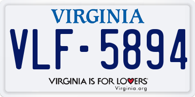 VA license plate VLF5894