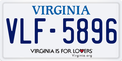 VA license plate VLF5896