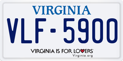 VA license plate VLF5900