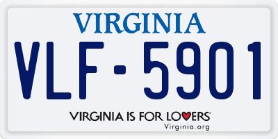 VA license plate VLF5901