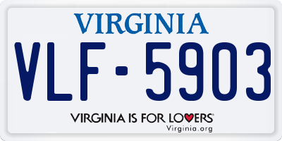 VA license plate VLF5903