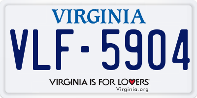 VA license plate VLF5904