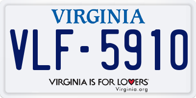VA license plate VLF5910