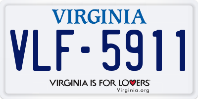 VA license plate VLF5911