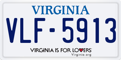 VA license plate VLF5913