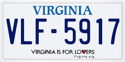 VA license plate VLF5917
