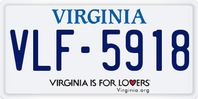 VA license plate VLF5918
