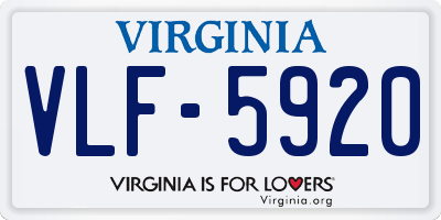 VA license plate VLF5920