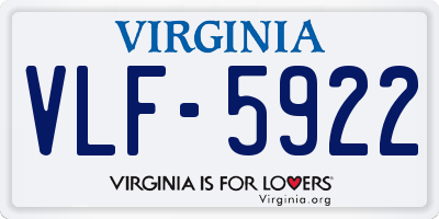 VA license plate VLF5922