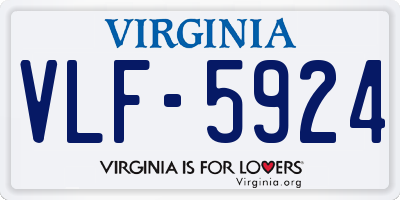 VA license plate VLF5924