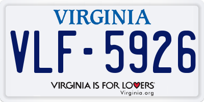 VA license plate VLF5926