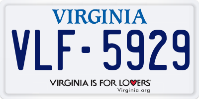 VA license plate VLF5929