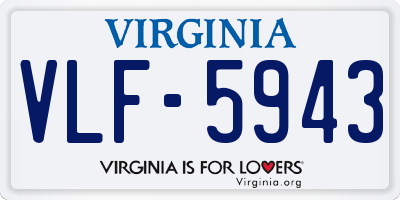 VA license plate VLF5943