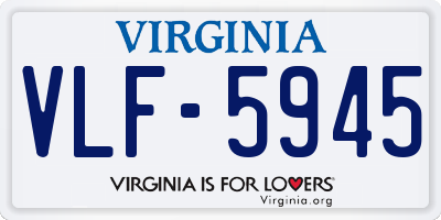VA license plate VLF5945