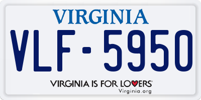 VA license plate VLF5950